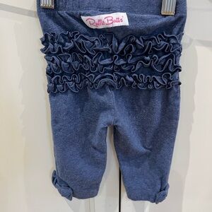 Ruffle Butts Blue Ruffle Leggings for Kids